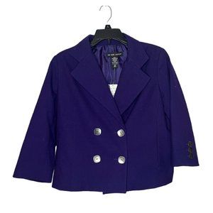 NEWYORK &CO Cropped Blazer Royal Purple size M